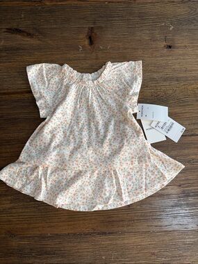Nordstrom Cream 2 Piece set with Peach & Green Floral Print